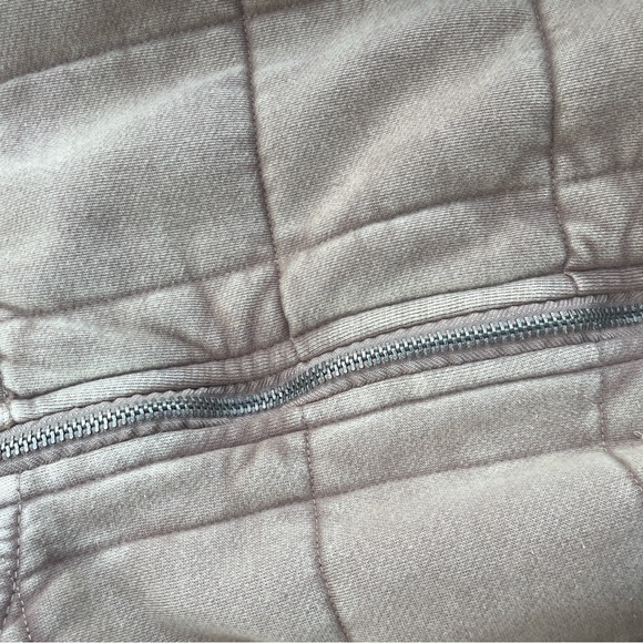 Free People Oversized Quilted Dolman Bomber Jacket Champagne Tan Large - Picture 15 of 16